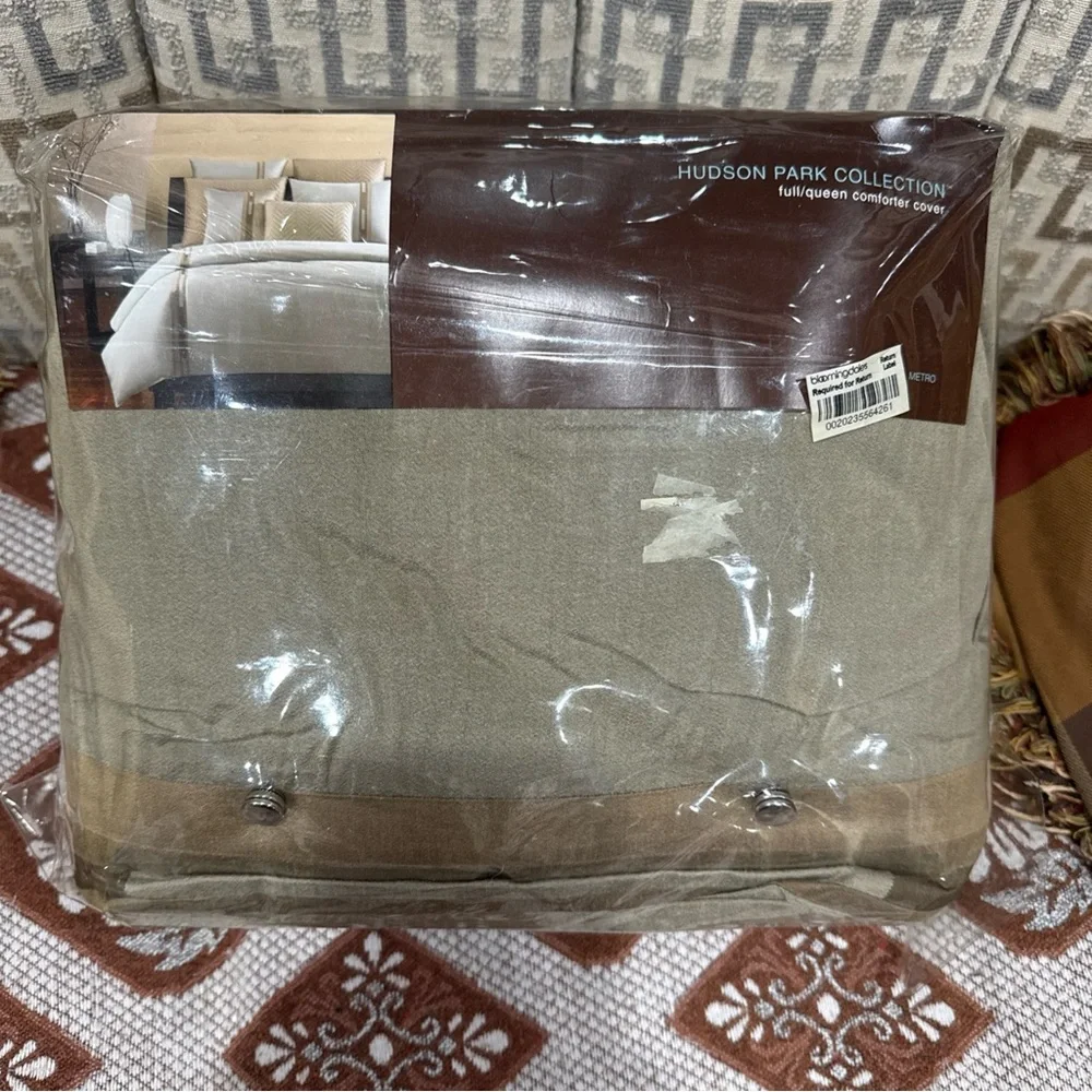 Hudson Park Cotton FULL / QUEEN Duvet Cover Olive Green Read